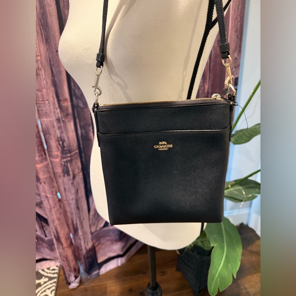 Coach Black Crossbody Bag with Gold Accents